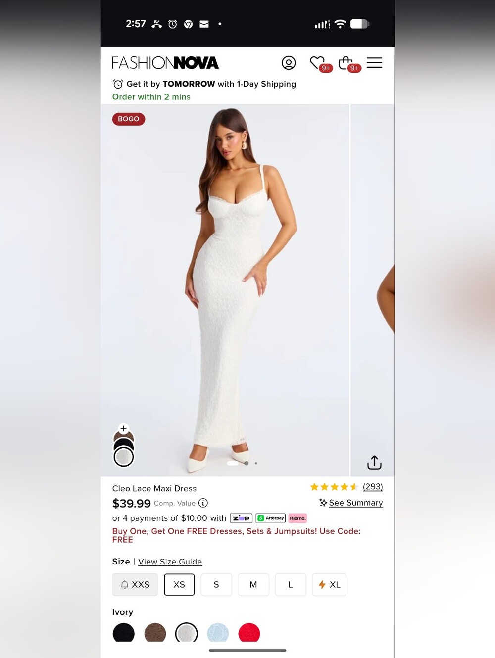 Fashionnova Cleo Lace Maxi Dress - White Ivory XS